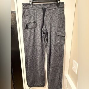 Athleta Cargo Joggers Medium Gray Utility Pants Travel Lounge Adjustable Ankle